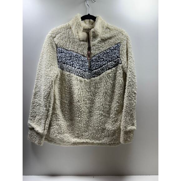 Weatherproof Vintage Cream Sherpa Fleece 1/2 Zip Pullover Women’s Sz M Cozy - Picture 7 of 15